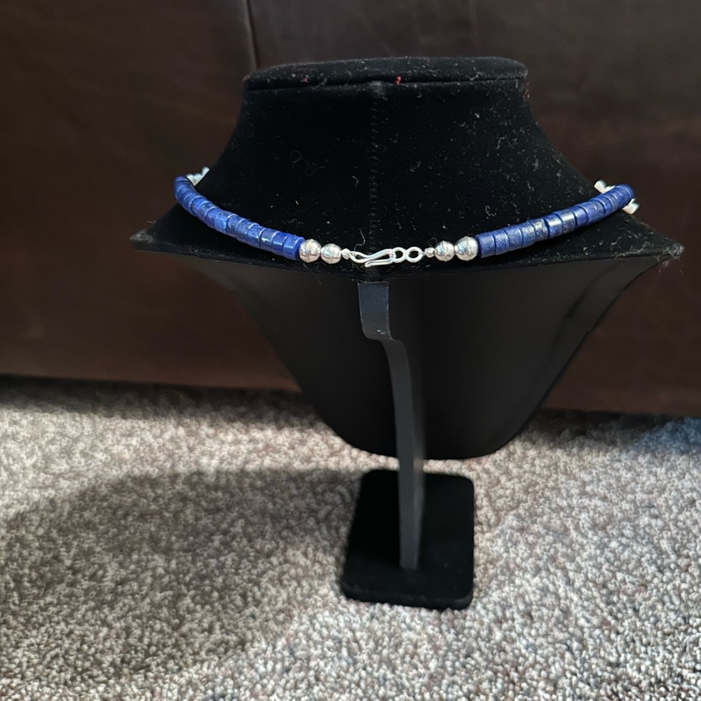 Hand Crafted Lapis Lazuli & Mother of Pearl Turtles and Sterling Silver - Picture 3 of 4